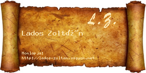 Lados Zoltán névjegykártya
